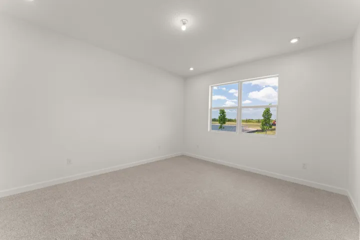 Stock photos represent builder's floorplan