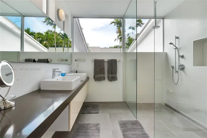 Master bathroom with lots of natural light