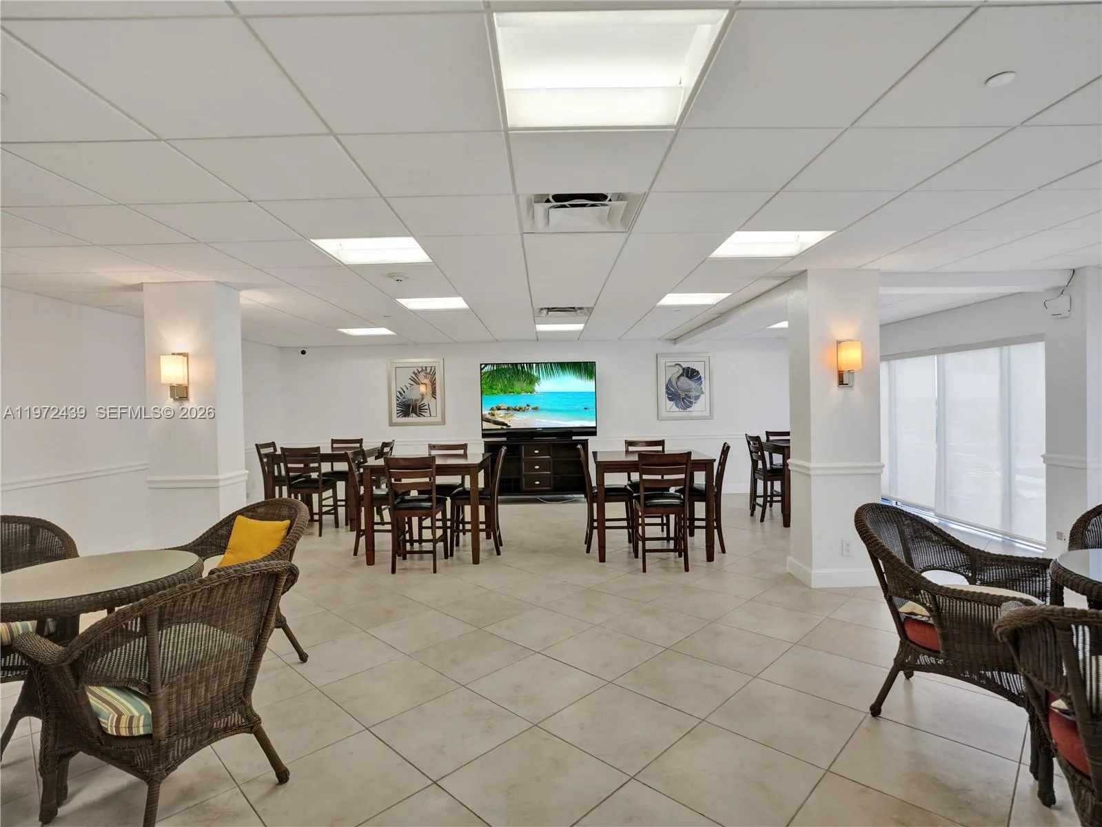 Large community room has WIFI and leads to pool area