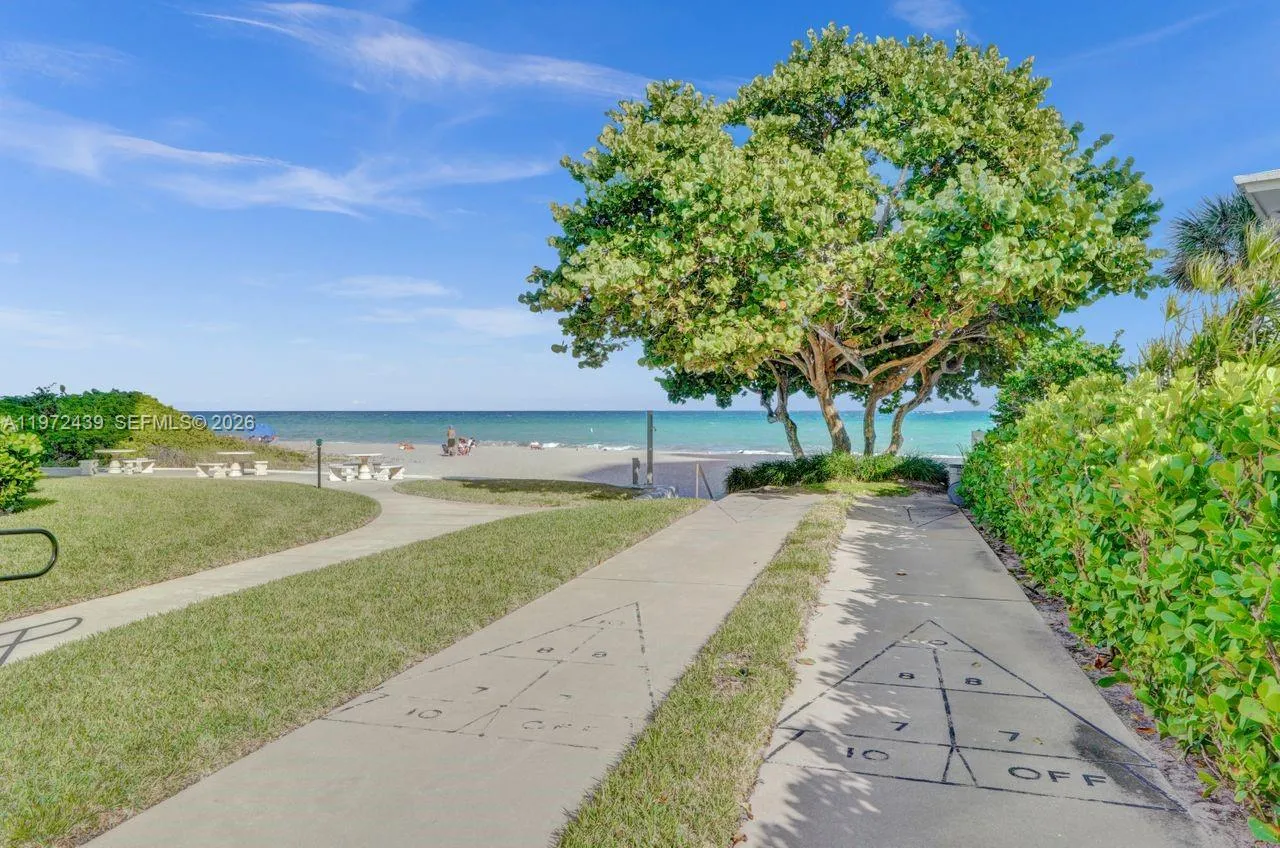 Shuffleboard and walkway to beach