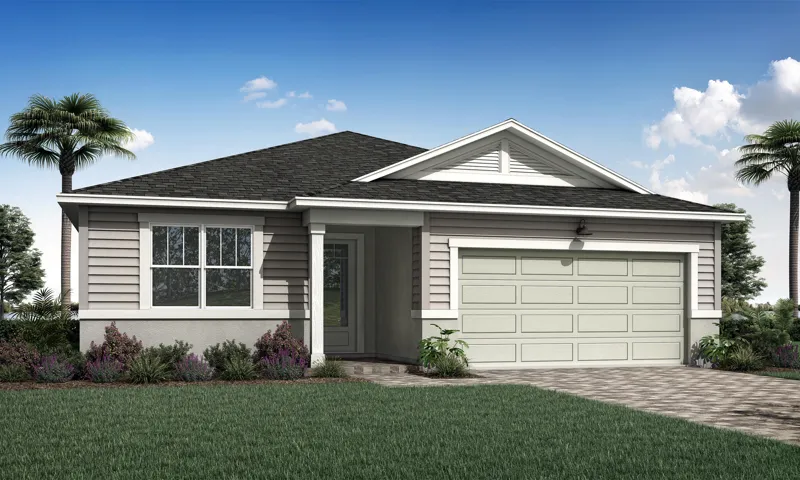 Stock photos represent builder's floorplan