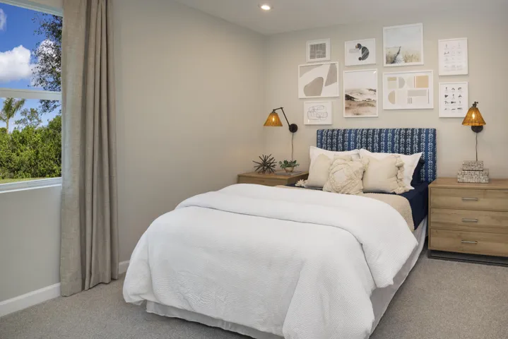 Stock photos represent builder's floorplan