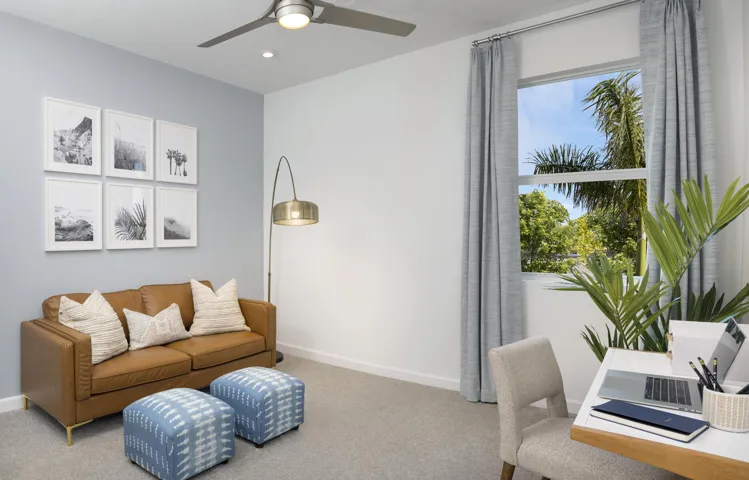 Stock photos represent builder's floorplan