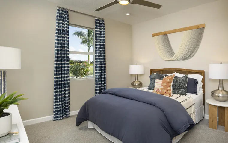 Stock photos represent builder's floorplan