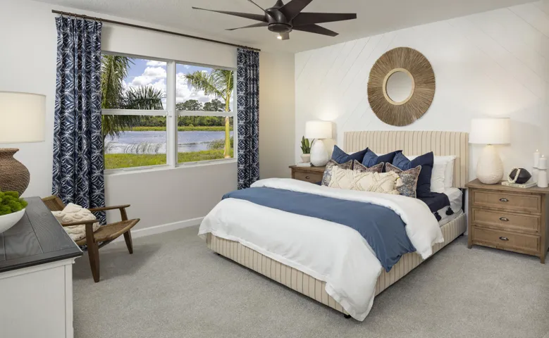Stock photos represent builder's floorplan
