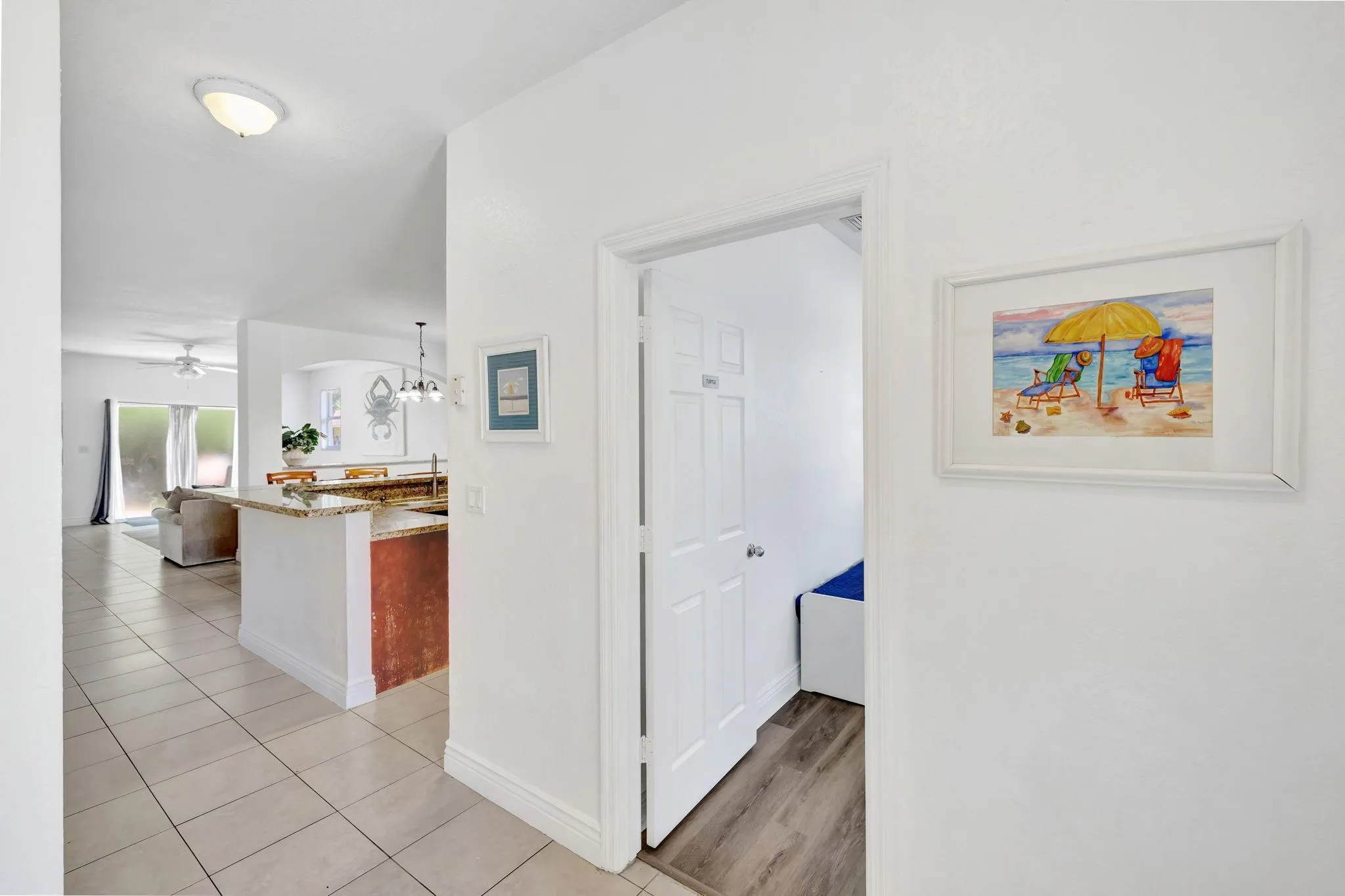 Entrance with Kitchen and Living Room View