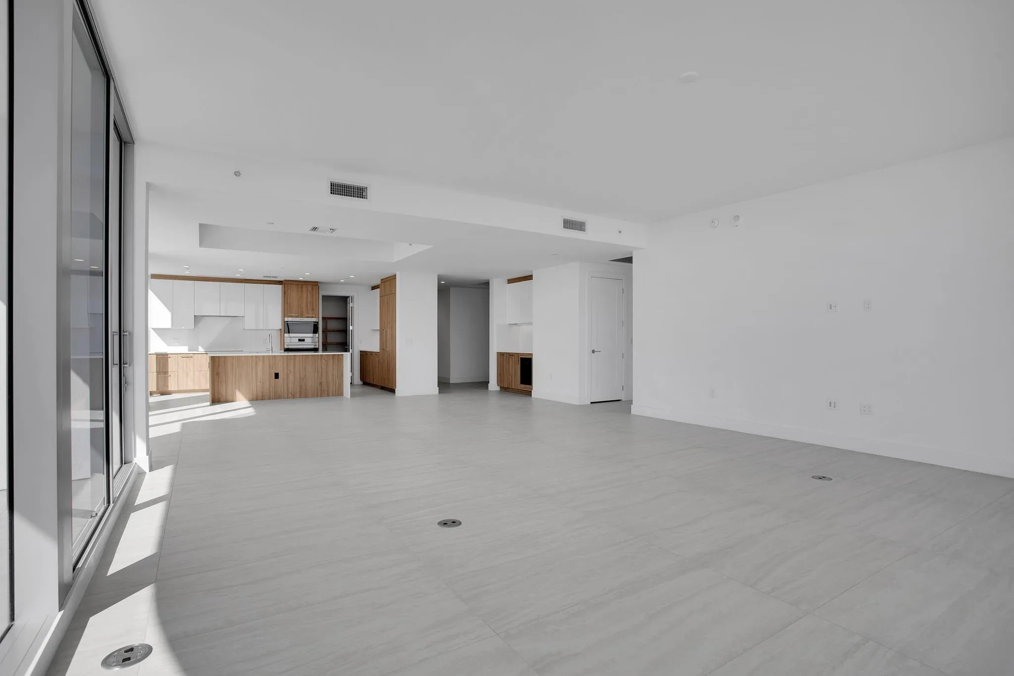 Kitchen, Living and Dining Area