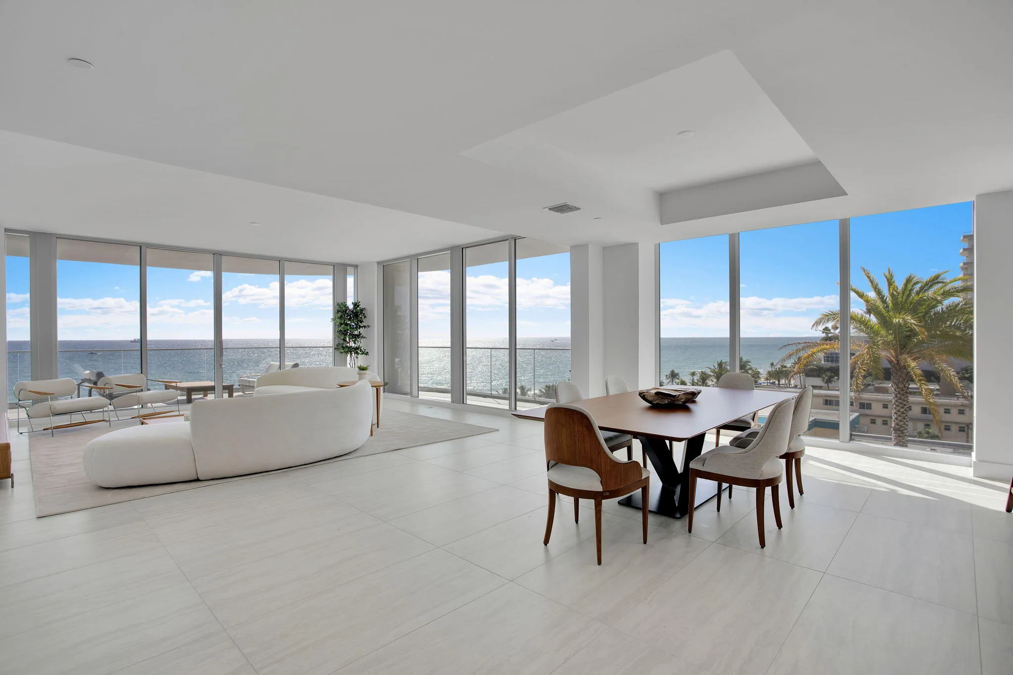 Living and Dining Area Staged