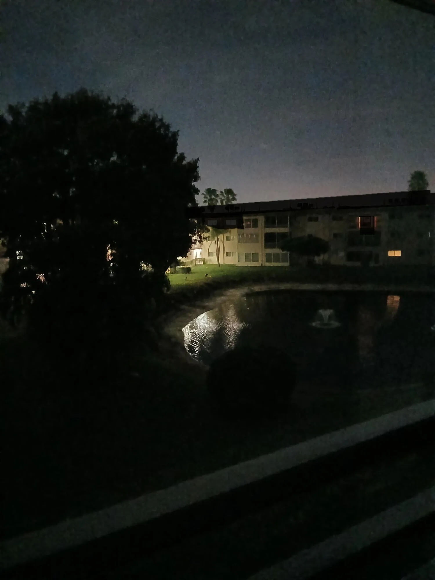 Night time view from balcony
