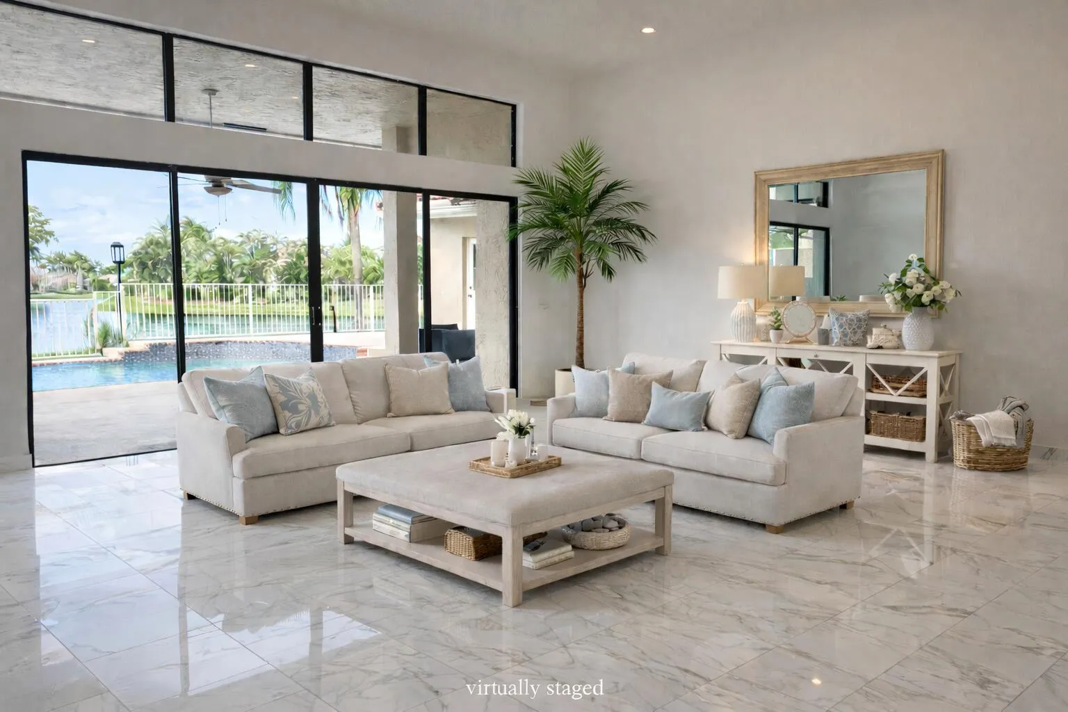 Virtually Staged Living Room