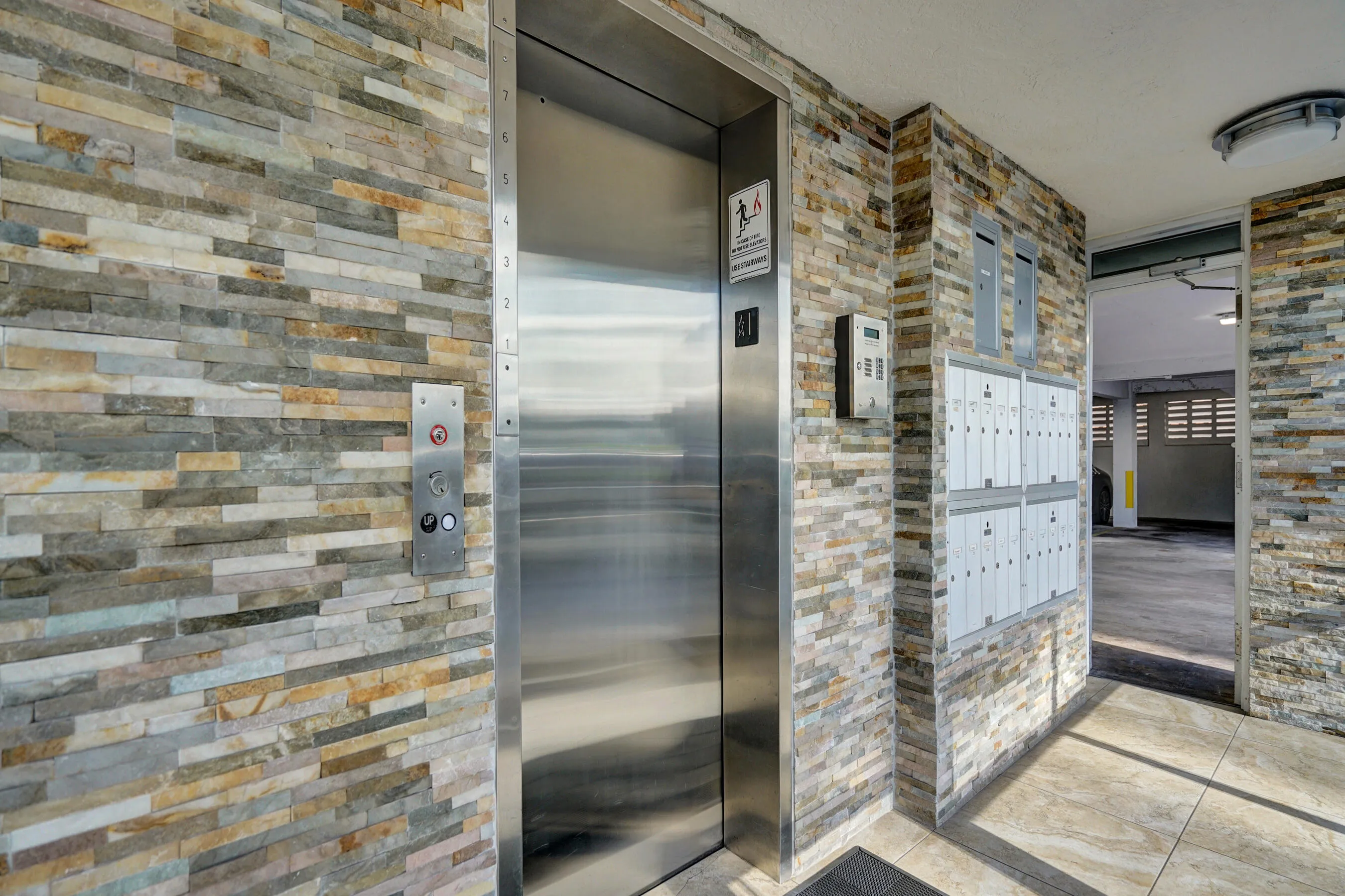 Lobby entrance w/secure elevator access