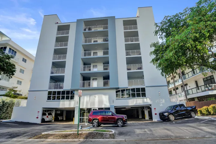Front of building - 12 guest spaces