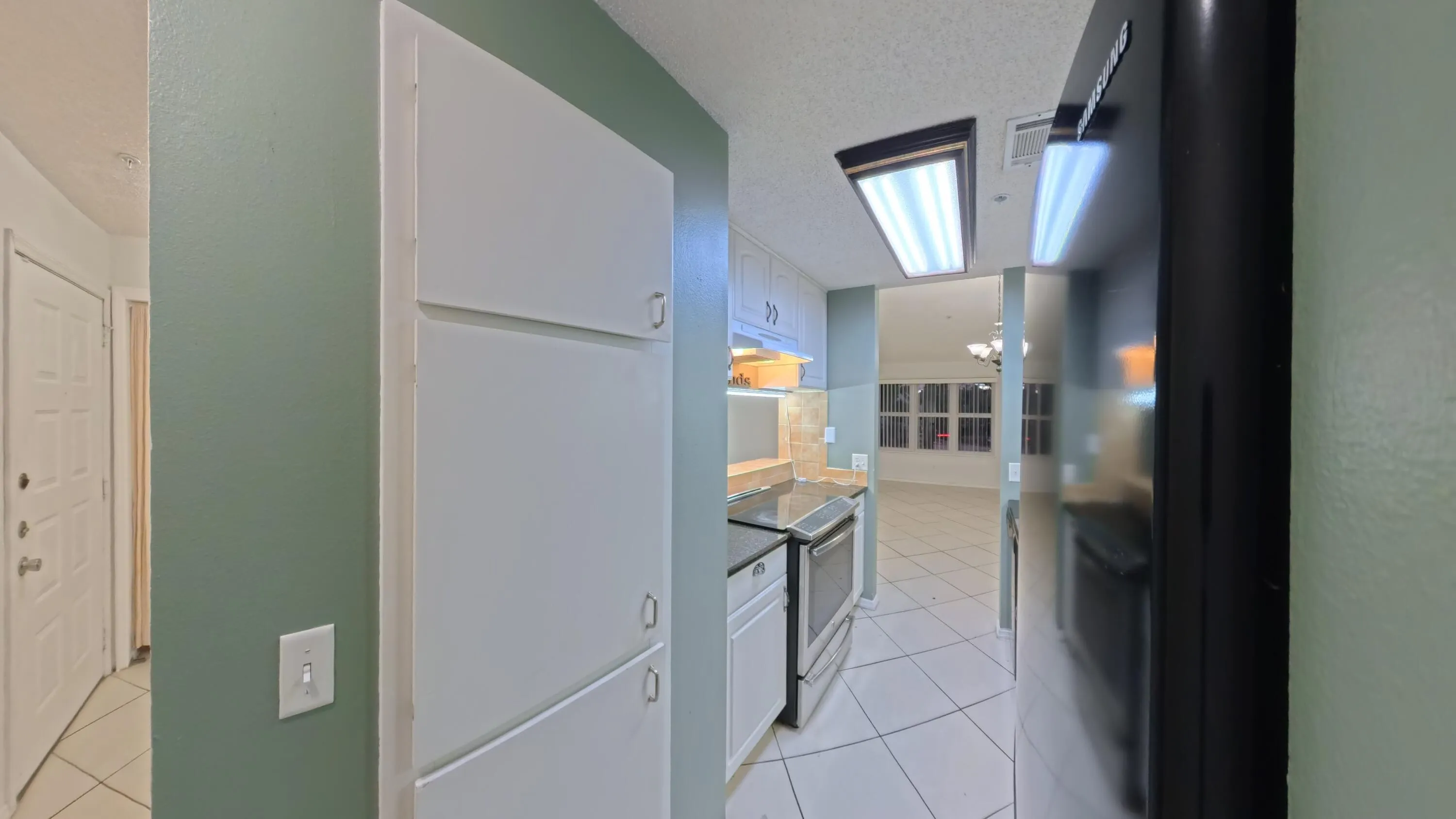 hallway and kitchen