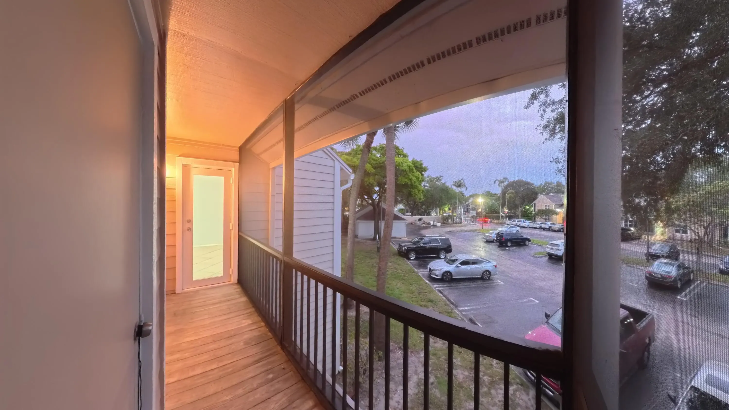 screen enclosed outside balcony