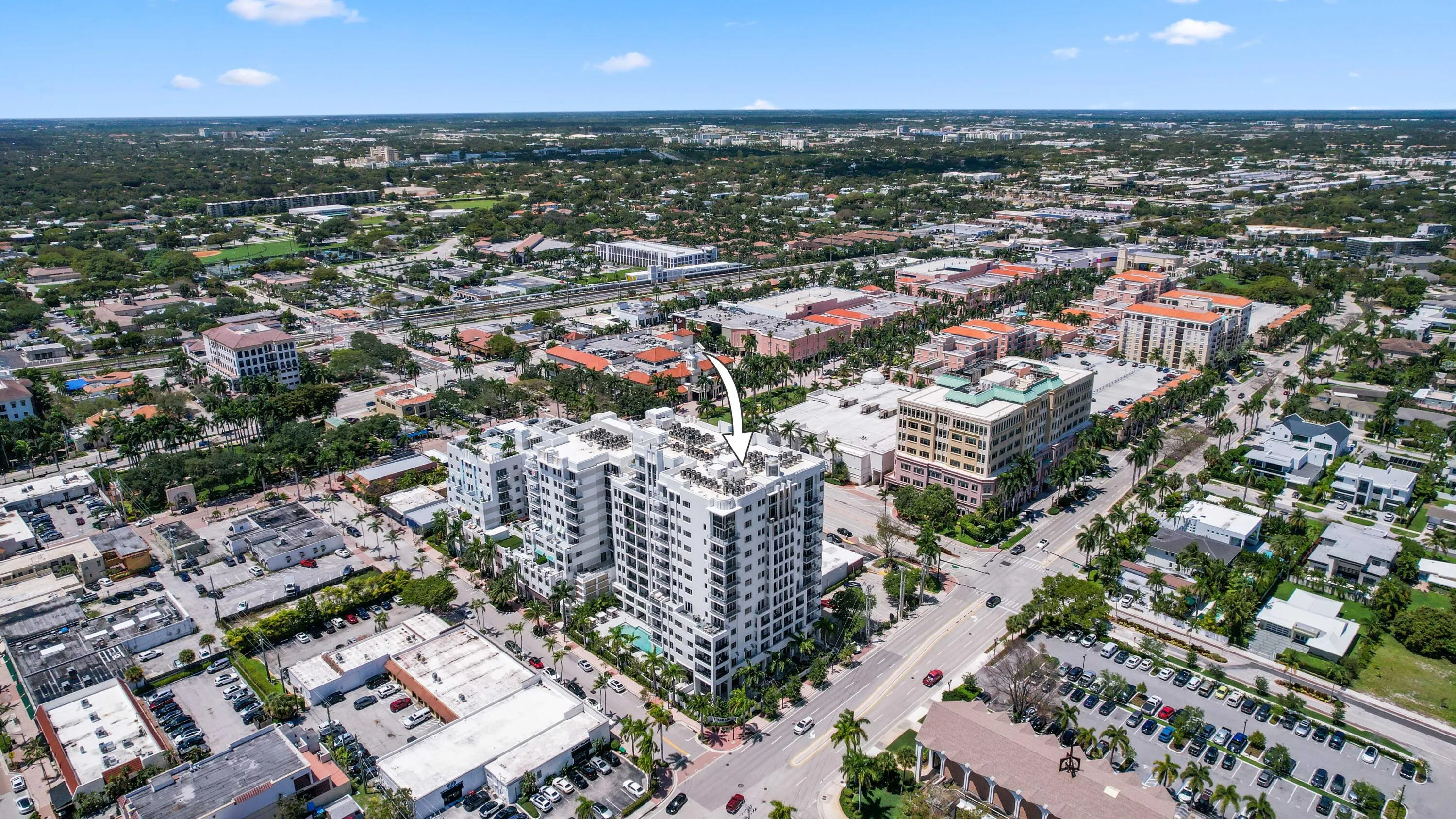Building location with Mizner Park 100ft to the north