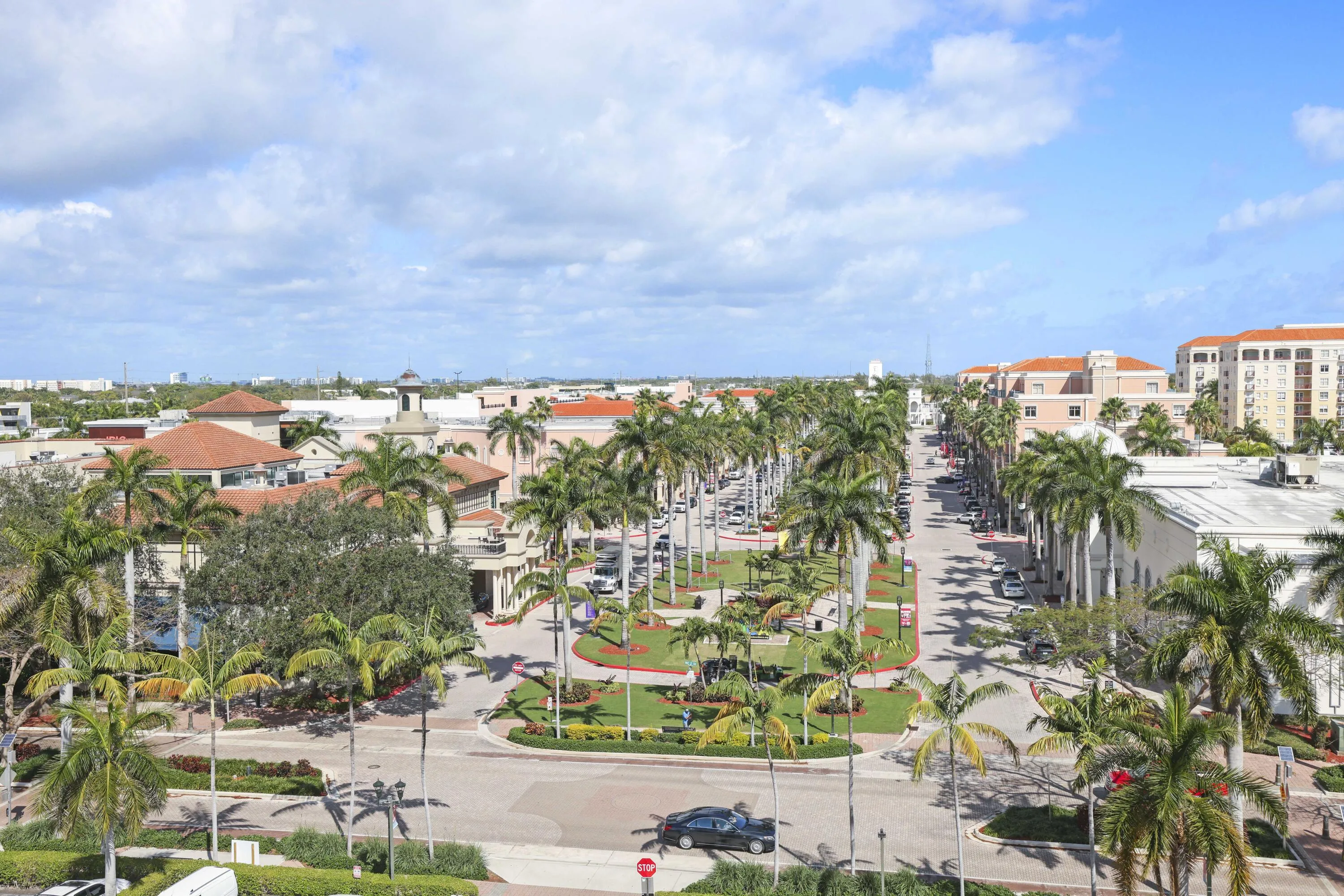 View from balcony to Mizner Park