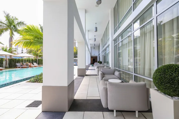 Pool seating area