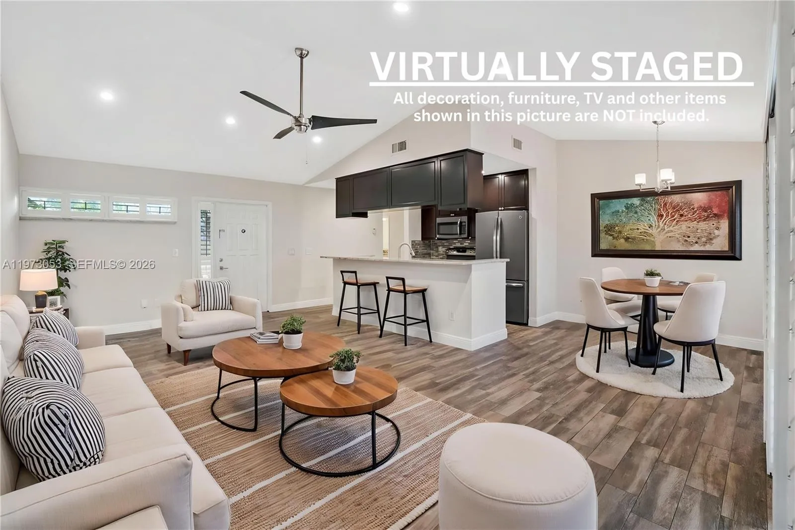 Design Idea - Living Room - Virtually Staged.349 NW 94th Ter, Plantation FL 33324 - FOR SALE