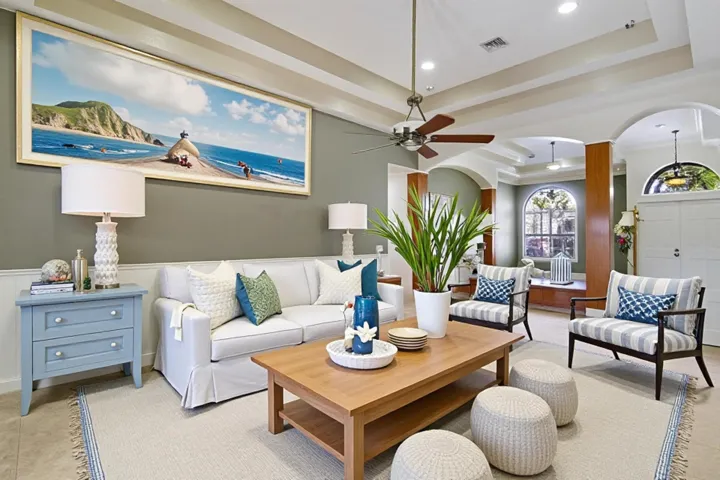 Family room staged