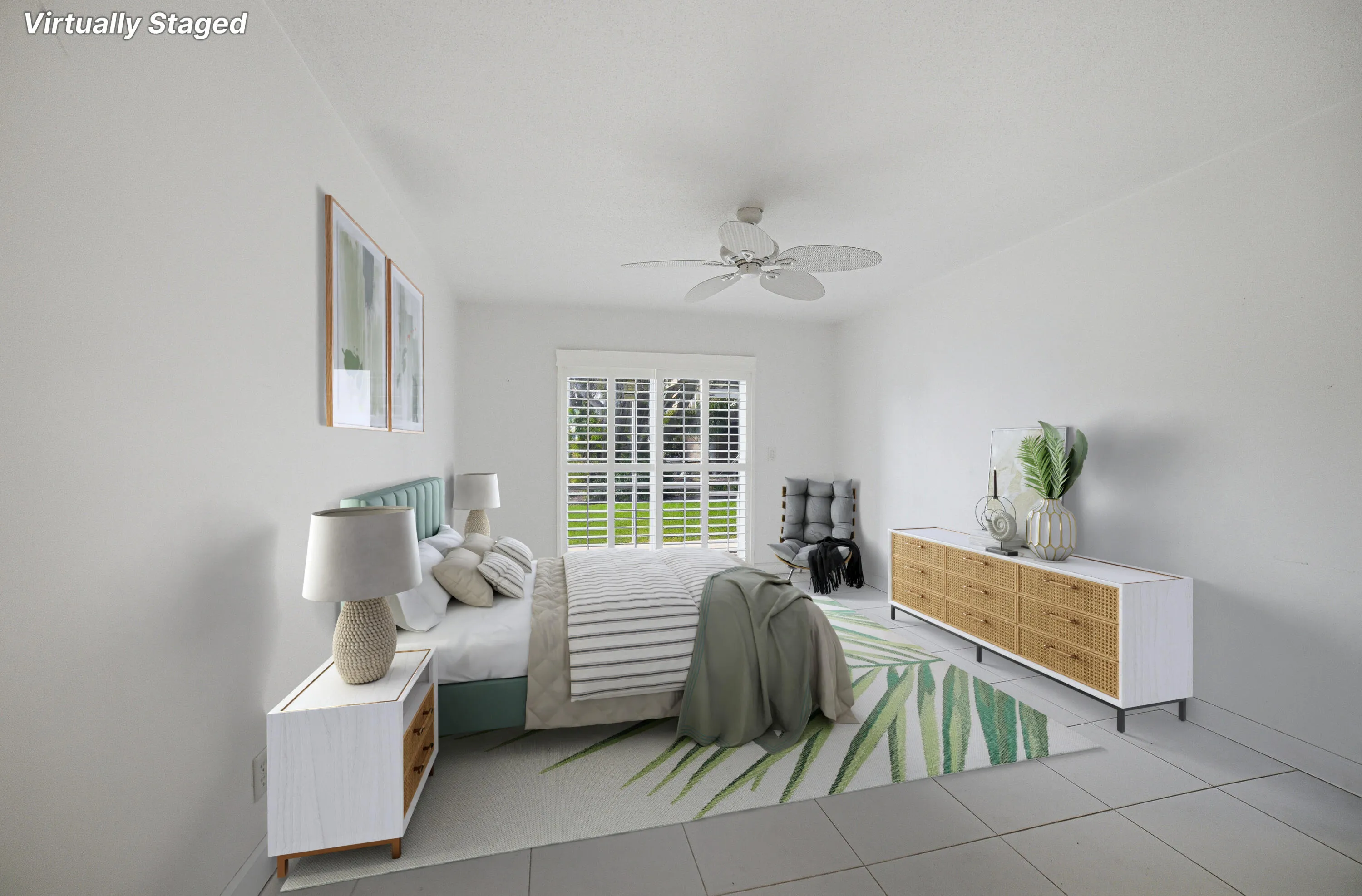 Virtually Staged Master Bedroom