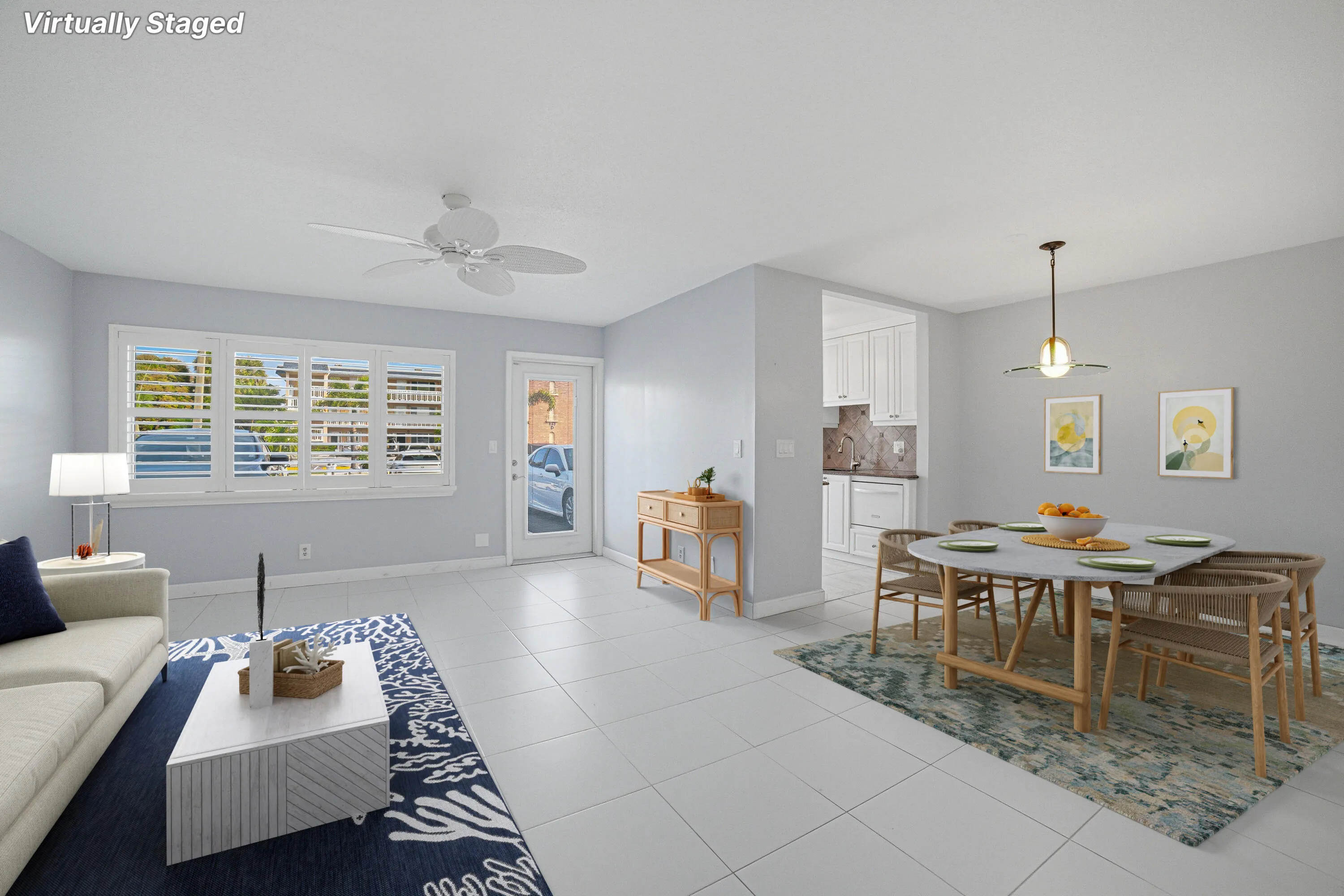 Virtually Staged Living/Dining Area