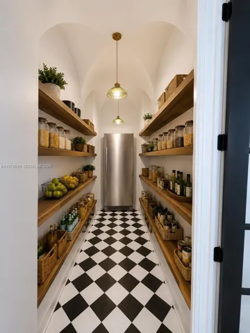 Shelves and refrigerator are currently AI Staged.