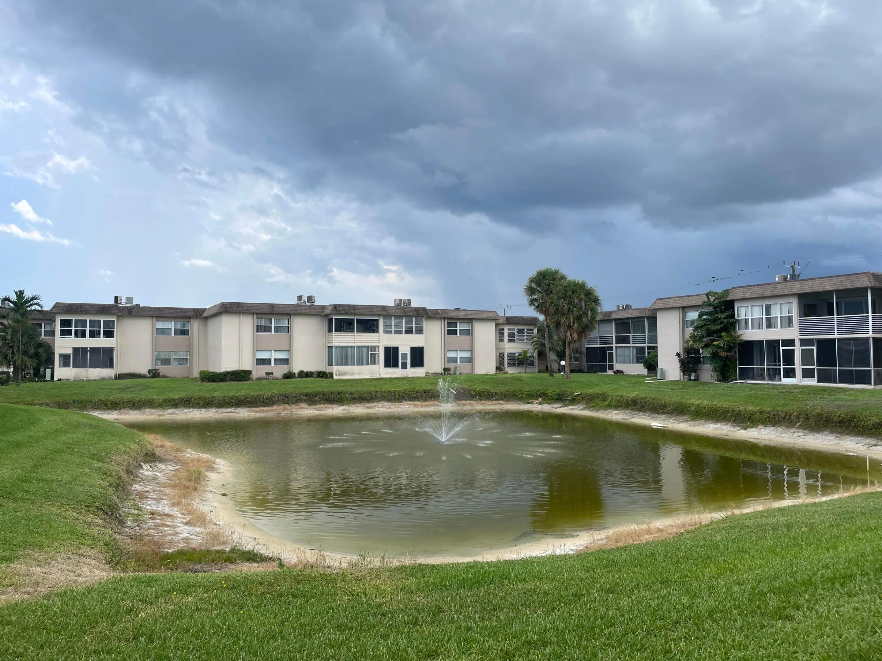 Pond behind condo