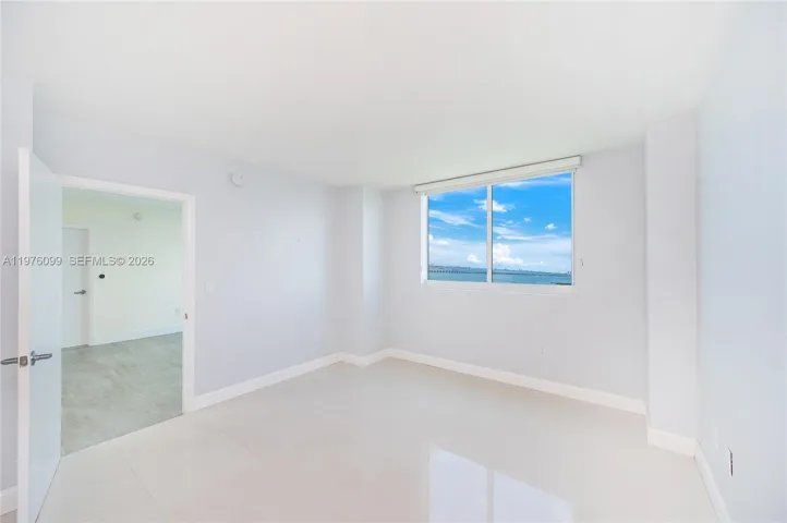 Spacious master bedroom with Bay view