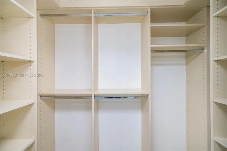 Ample custom made Master Bedroom closets