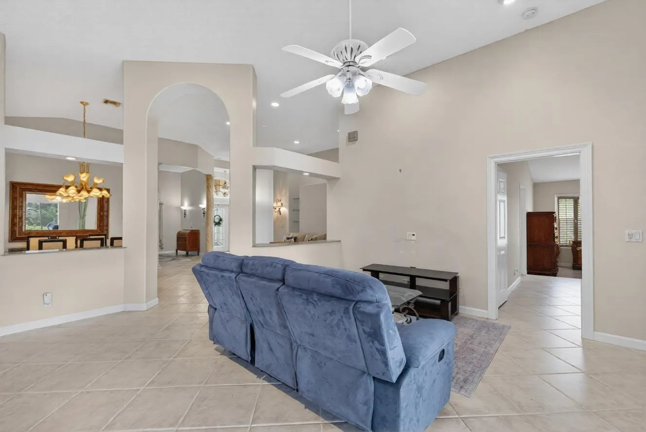 Family room looking into main bedroom