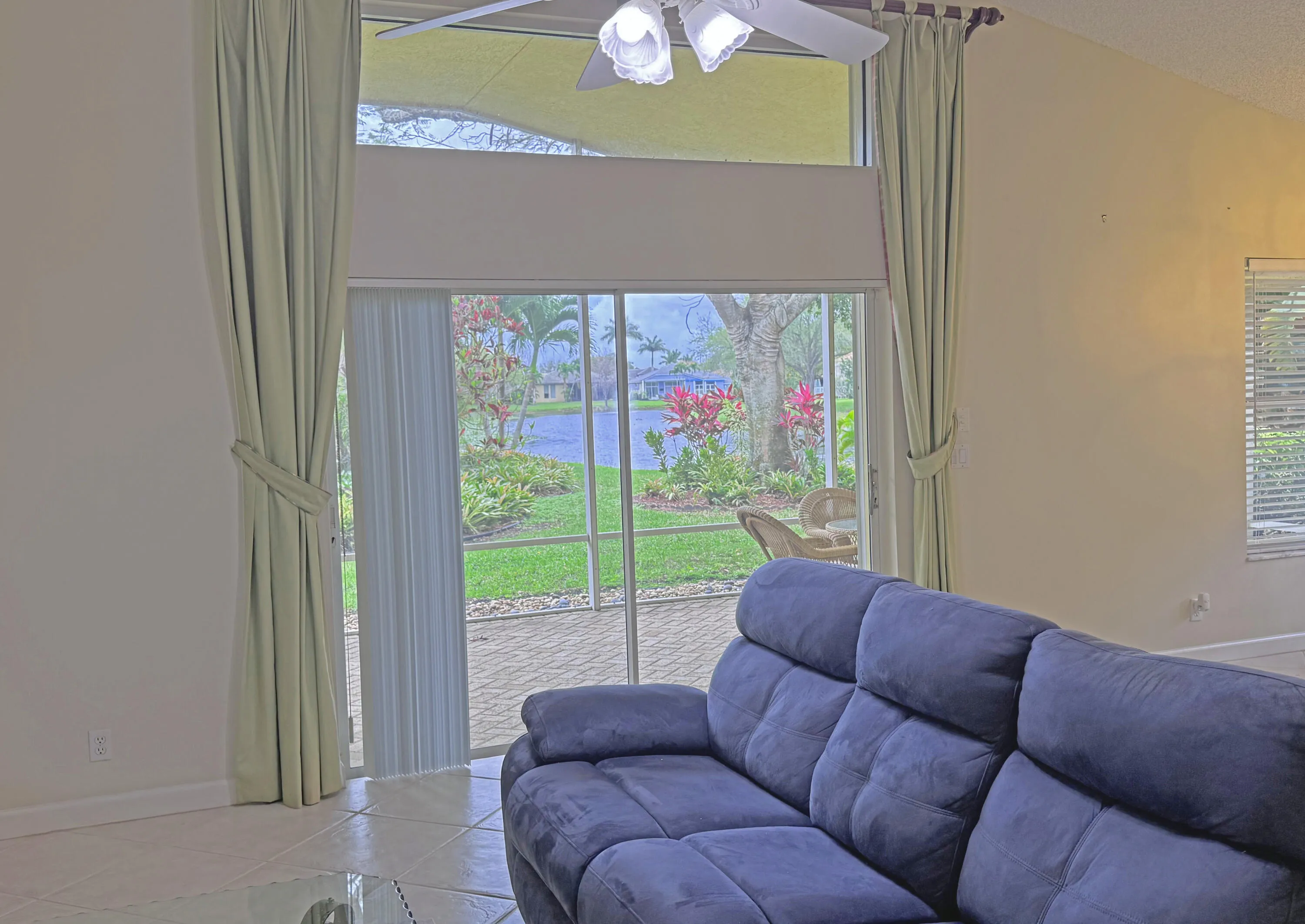 View of lake from family and living room