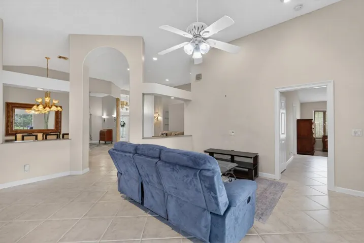 Family room looking into main bedroom