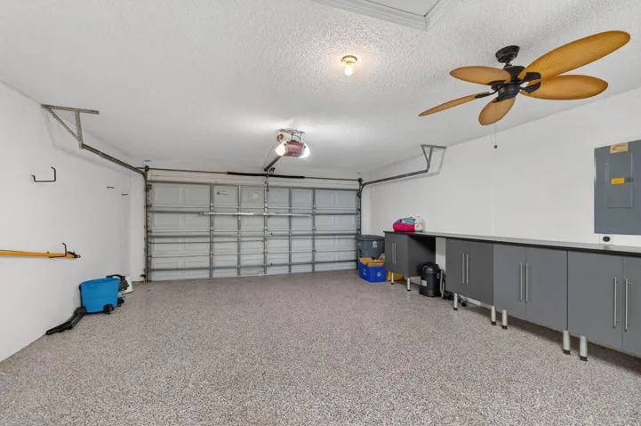 Garage with Epoxy floor & EV charger