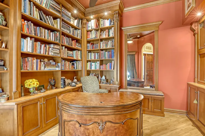 Custom cabinetry plus a hidden television