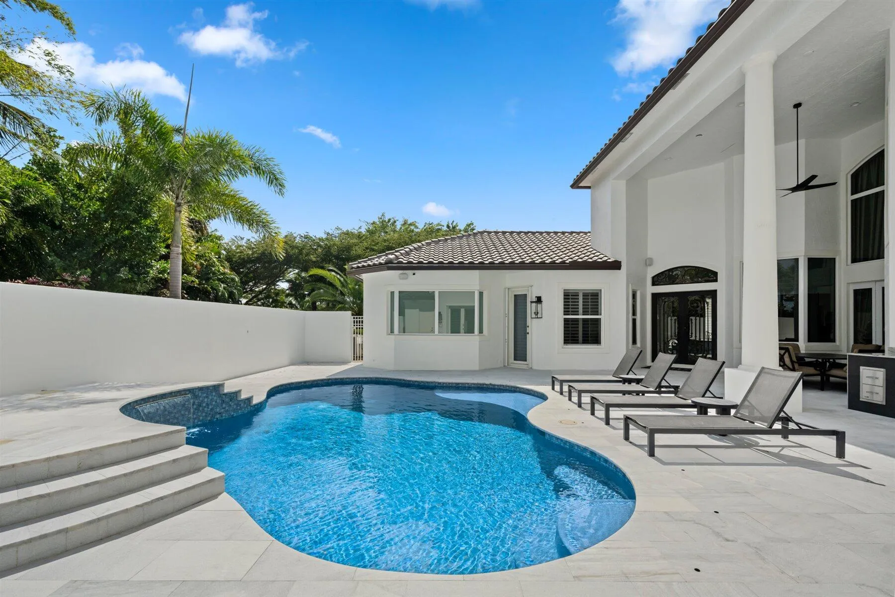 Heated, newly resurfaced pool with new gas heater.