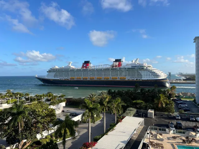 From your eighth floor apartment, you can watch the boats, the military vessels, and even the Disney Cruise lines