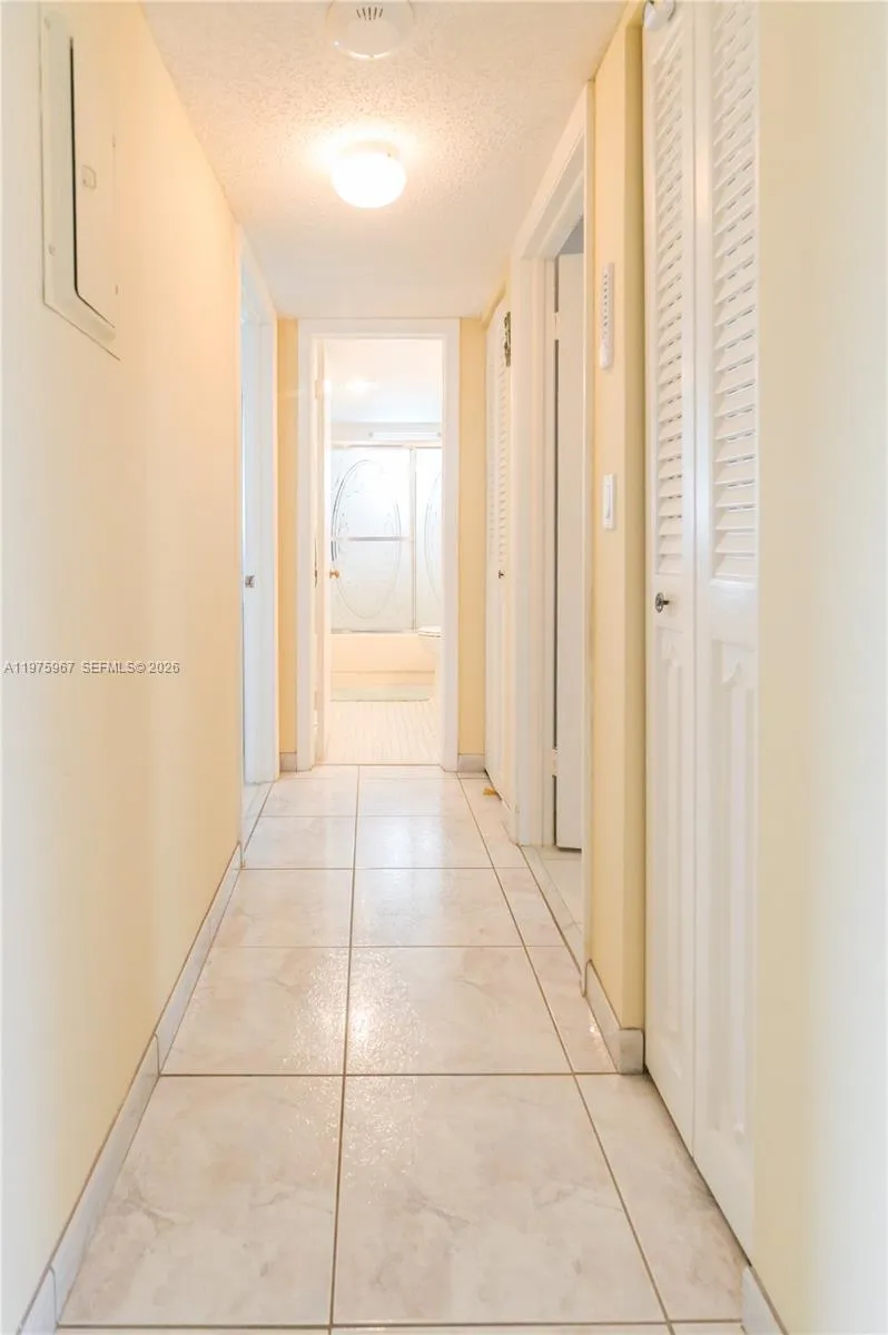 Hallway with closets