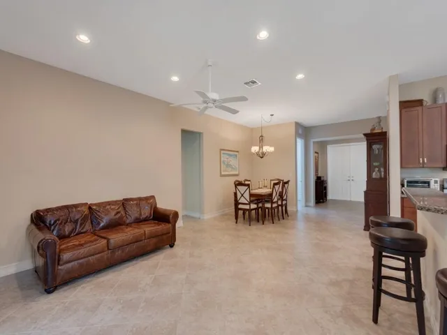 Living room view to the front doors.
