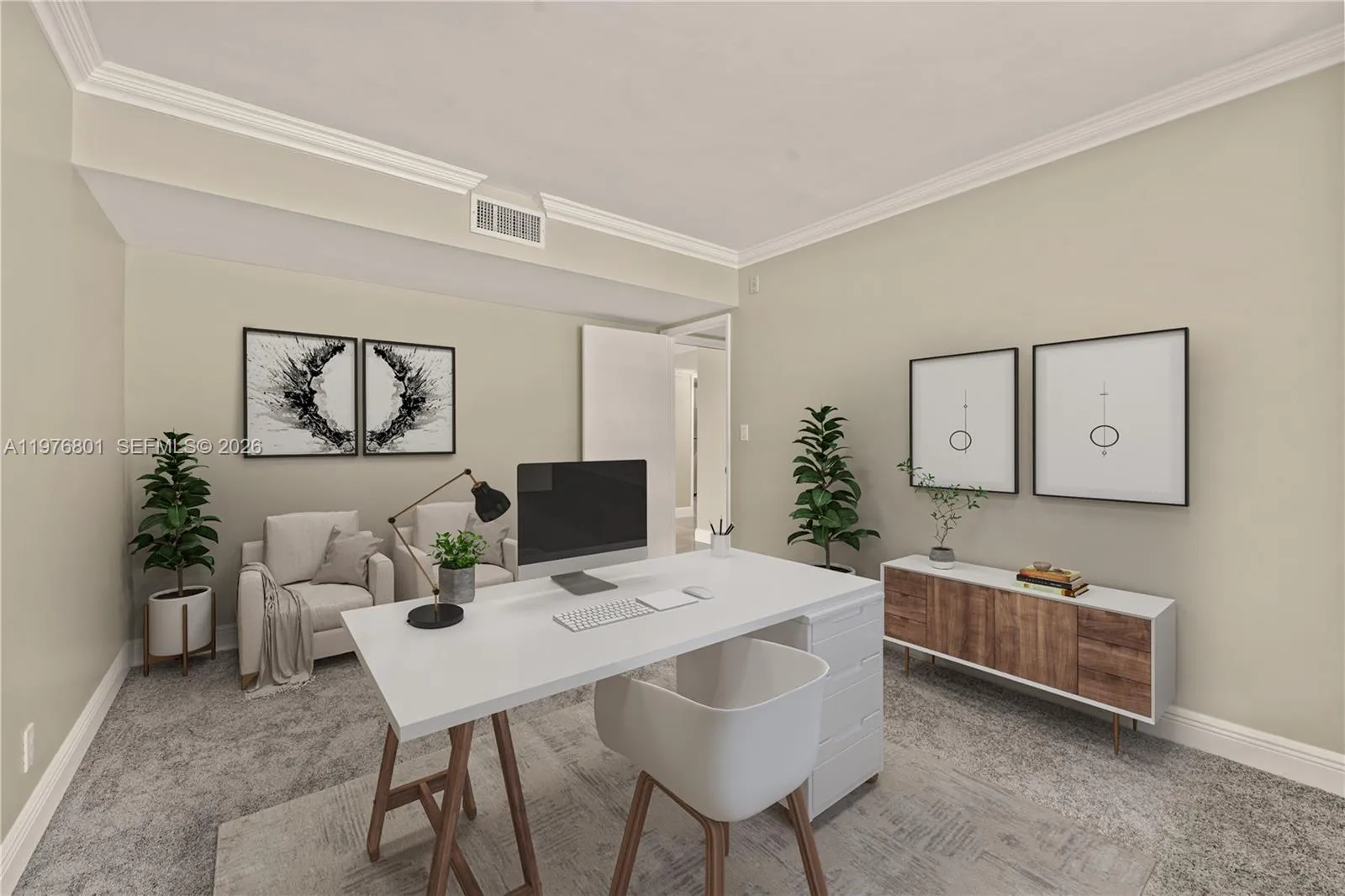 Virtually staged Bedroom #2