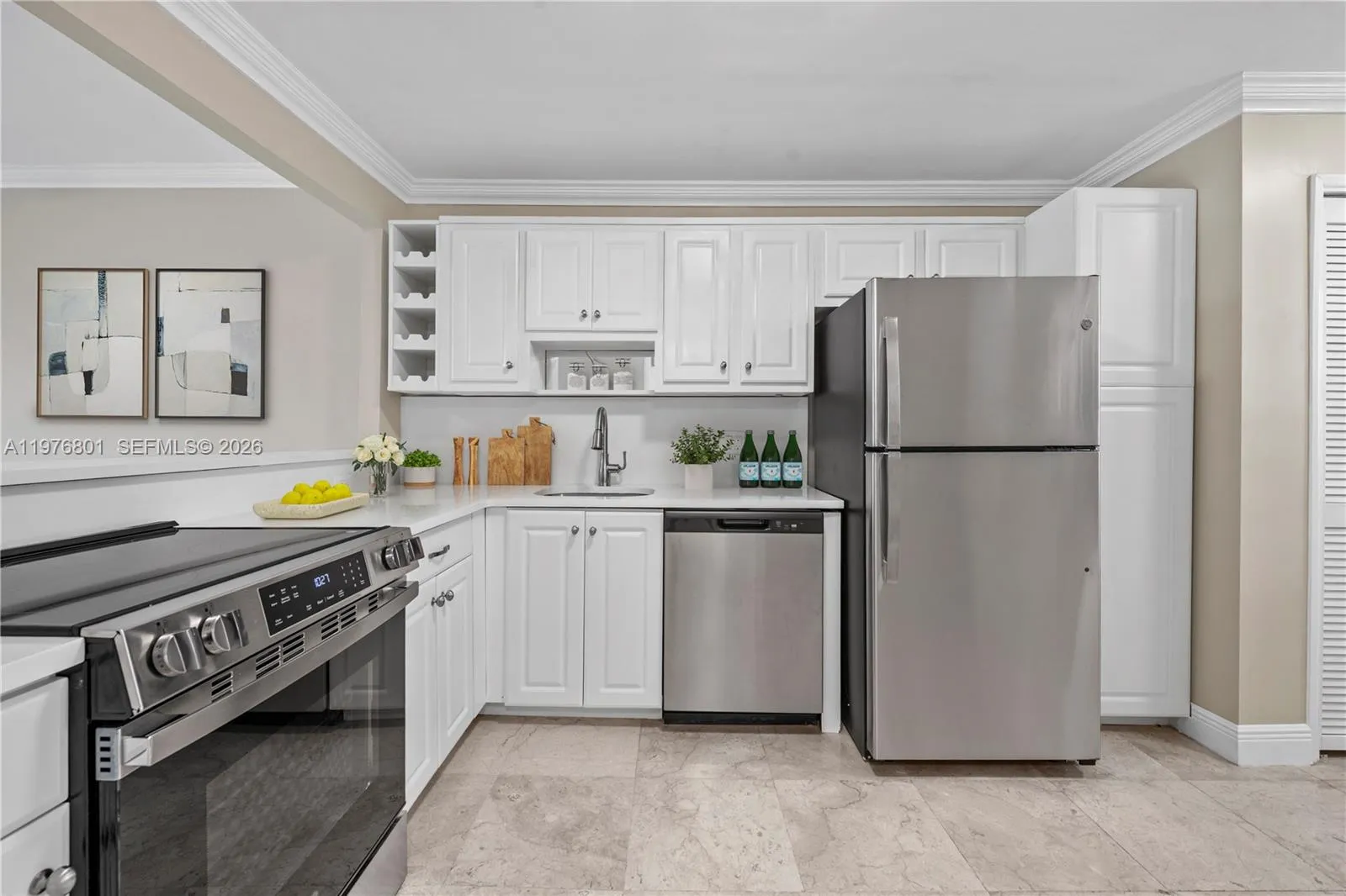 Kitchen with new stainless appliances