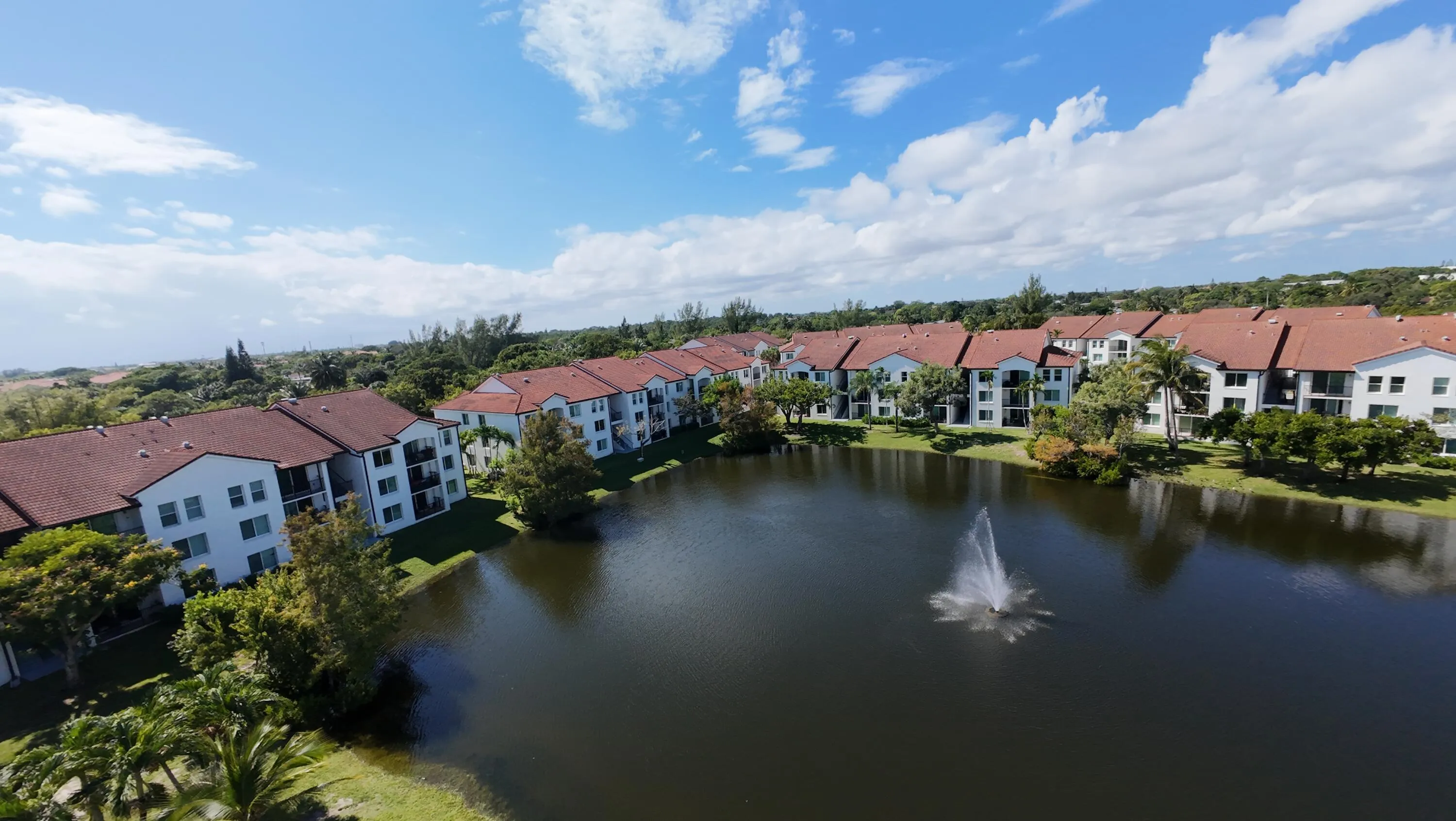 community lake with fountains