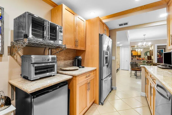 Extra Space for Your Smaller Appliances and a Beverage or Wine Cooler.