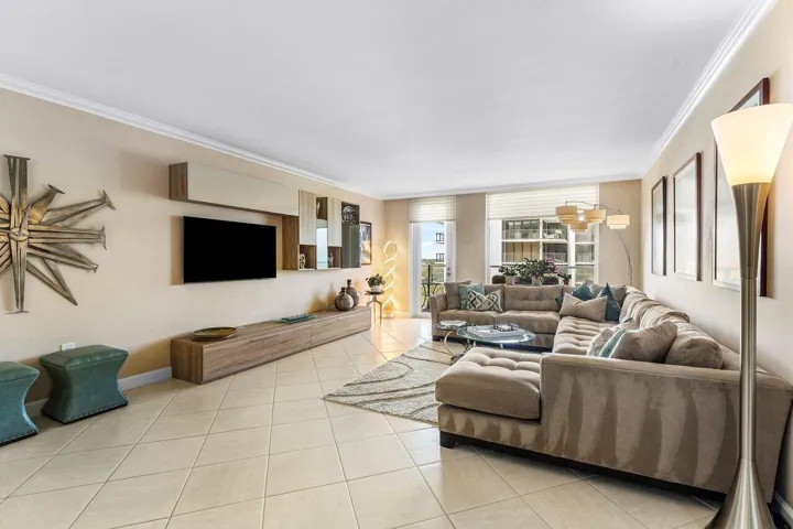 Living Room with a Covered Balcony