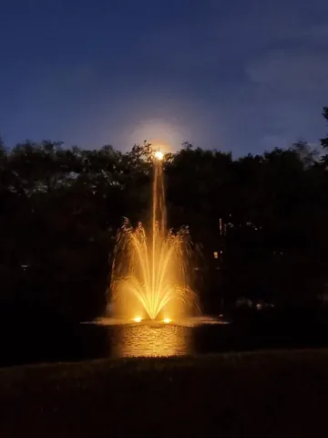Beautiful night time views from fountain in lake across from the condo.