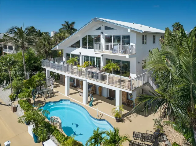 Canal side home and pool