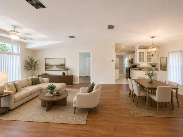 Photo has been virtually staged or enhanced. Furniture shown is not included.