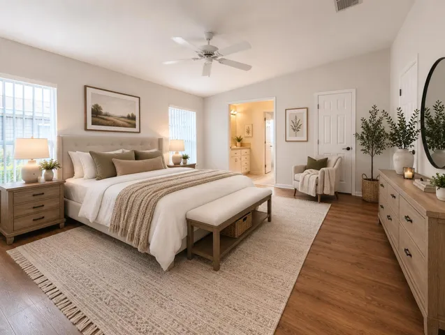 Photo has been virtually staged or enhanced. Furniture shown is not included.