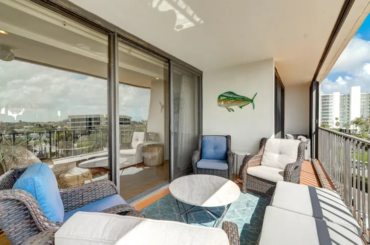 Large covered balcony