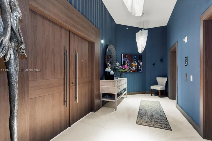 Private elevator foyer entry with designer finishes