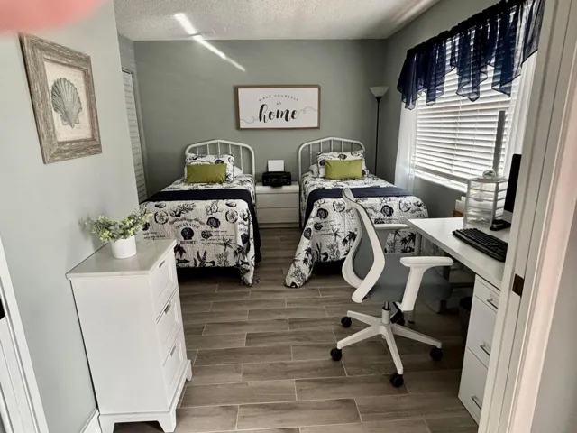 guest bed staged